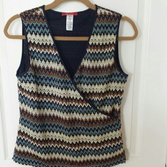 Striped Anns Klein Top - Picture 1 of 3